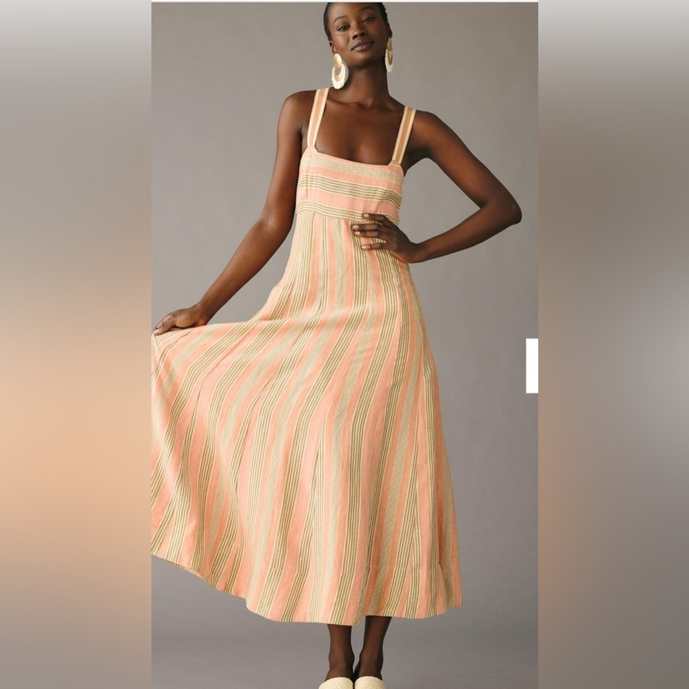 Maeve Square-Neck Tie-Back A-Line Dress